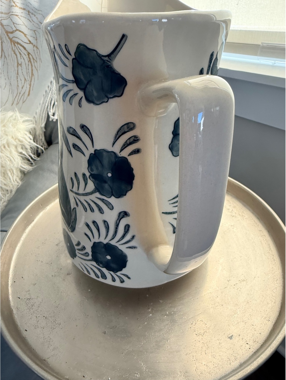 Blue and White Rabbit Ceramic Pitcher - Picture 6 of 12